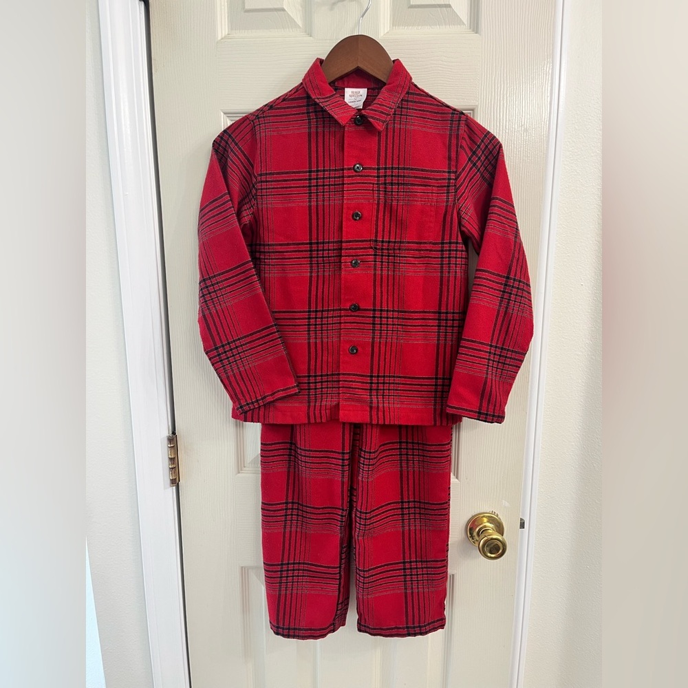 Blake Shelton Lands End Red Plaid Flannel Boys Size 8
